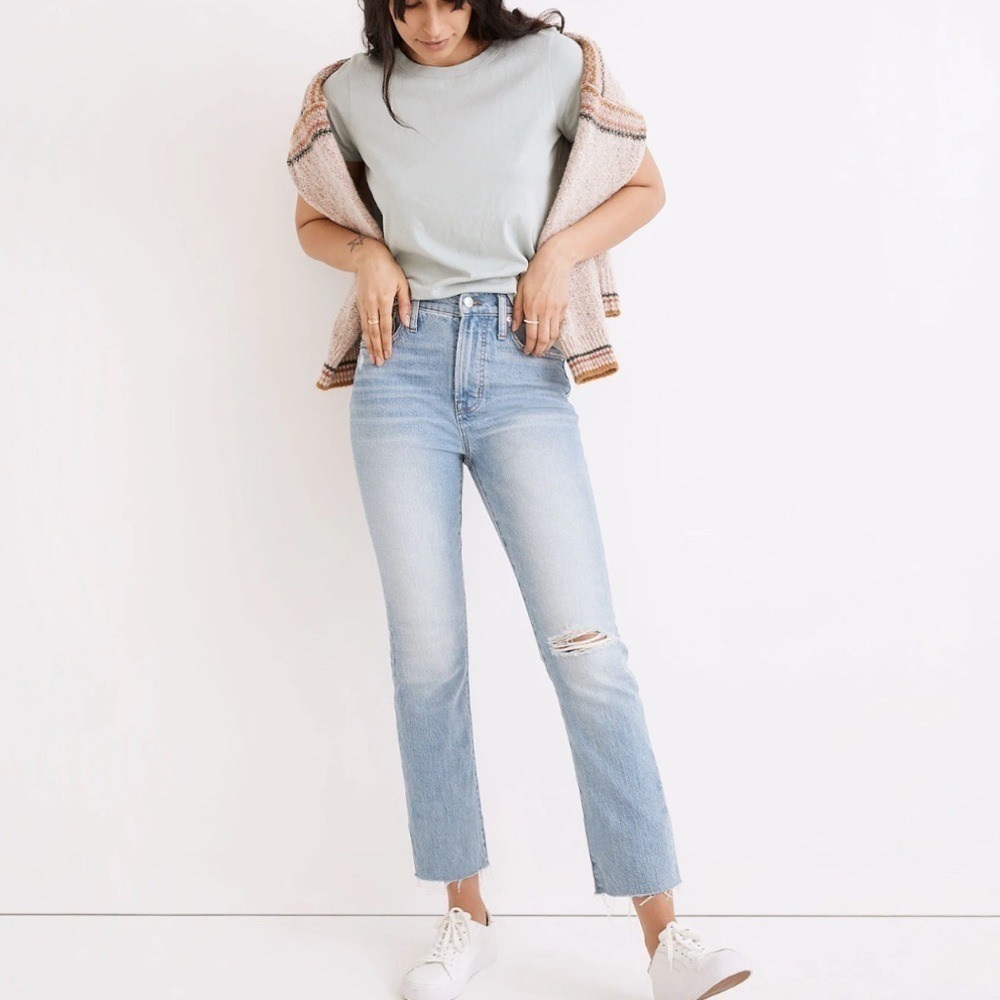 Madewell 24 The Perfect Vintage Jeans in Coney Wash Destroyed Distressed Ankle